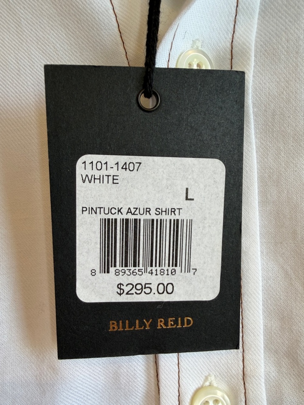 Billy Reid White Banded Collar Button-Up - Picture 3 of 7